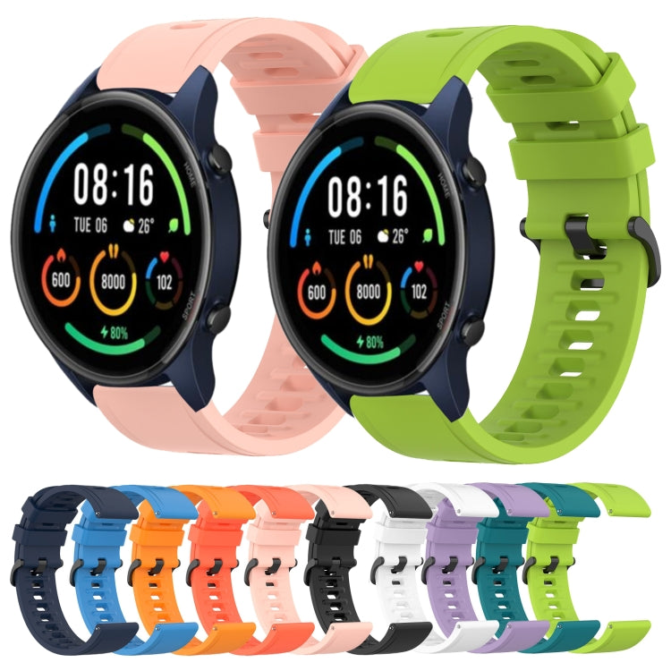 For Xiaomi MI Watch Color 22mm Solid Color Soft Silicone Watch Band(Black) by buy2fix