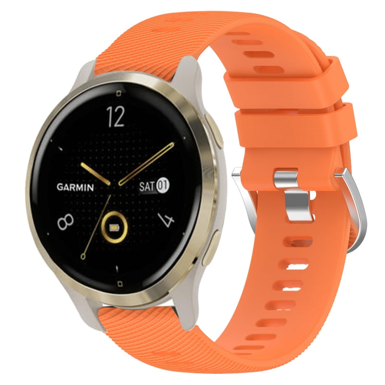 For Garmin Venu 2S 18mm Solid Color Silicone Watch Band(Orange) - Watch Bands by buy2fix | Online Shopping UK | buy2fix