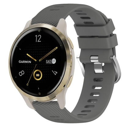 For Garmin Venu 2S 18mm Solid Color Silicone Watch Band(Dark Grey) - Watch Bands by buy2fix | Online Shopping UK | buy2fix