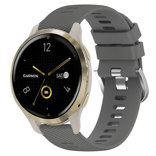 For Garmin Venu 2S 18mm Solid Color Silicone Watch Band(Dark Grey) - Watch Bands by buy2fix | Online Shopping UK | buy2fix
