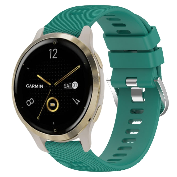For Garmin Venu 2S 18mm Solid Color Silicone Watch Band(Green) - Watch Bands by buy2fix | Online Shopping UK | buy2fix