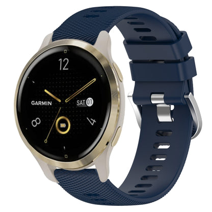 For Garmin Venu 2S 18mm Solid Color Silicone Watch Band(Midnight Blue) - Watch Bands by buy2fix | Online Shopping UK | buy2fix
