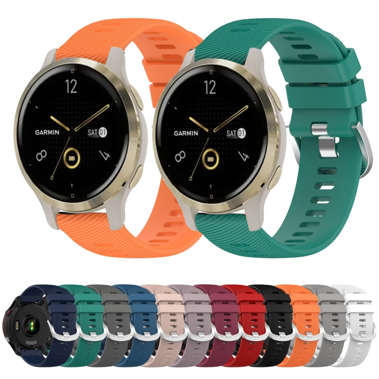 For Garmin Venu 2S 18mm Solid Color Silicone Watch Band(Black) - Watch Bands by buy2fix | Online Shopping UK | buy2fix