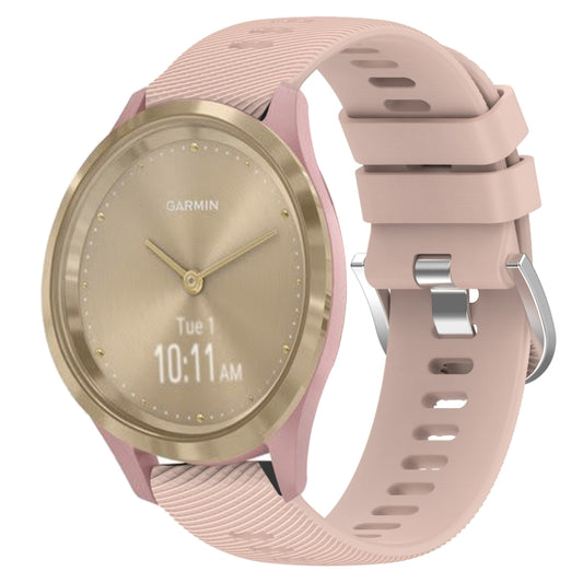 For Garmin Vivomove 3S 18mm Solid Color Silicone Watch Band(Pink) - Watch Bands by buy2fix | Online Shopping UK | buy2fix