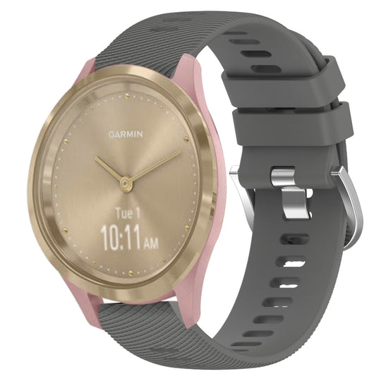 For Garmin Vivomove 3S 18mm Solid Color Silicone Watch Band(Dark Grey)