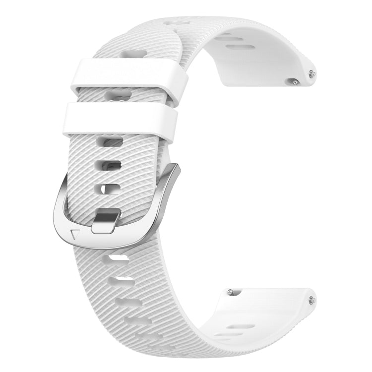 For Garmin Vivoactive 4S 18mm Solid Color Silicone Watch Band(White) by buy2fix