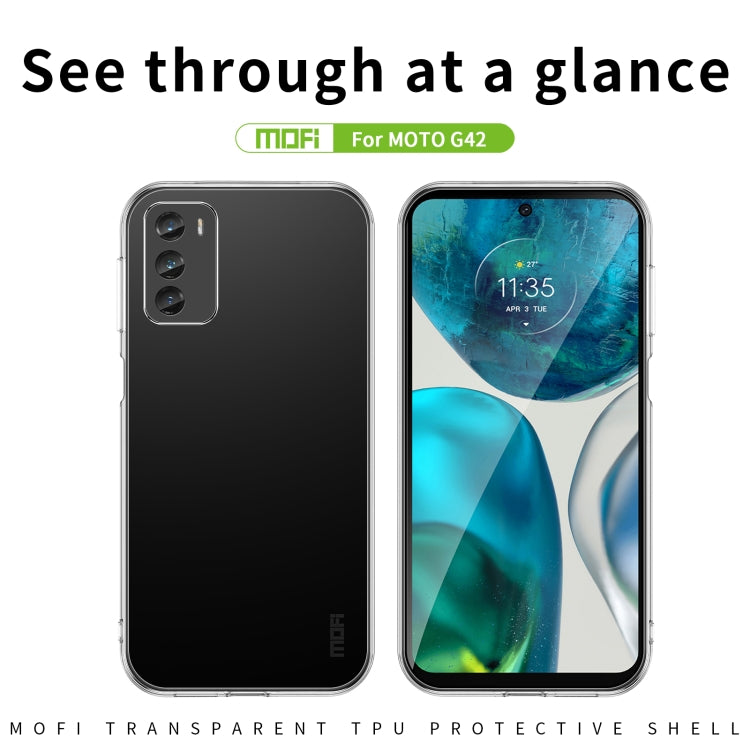 For Motorola Moto G42 MOFI Ming Series Ultra-thin TPU Phone Case(Transparent) - Motorola Cases by MOFI | Online Shopping UK | buy2fix