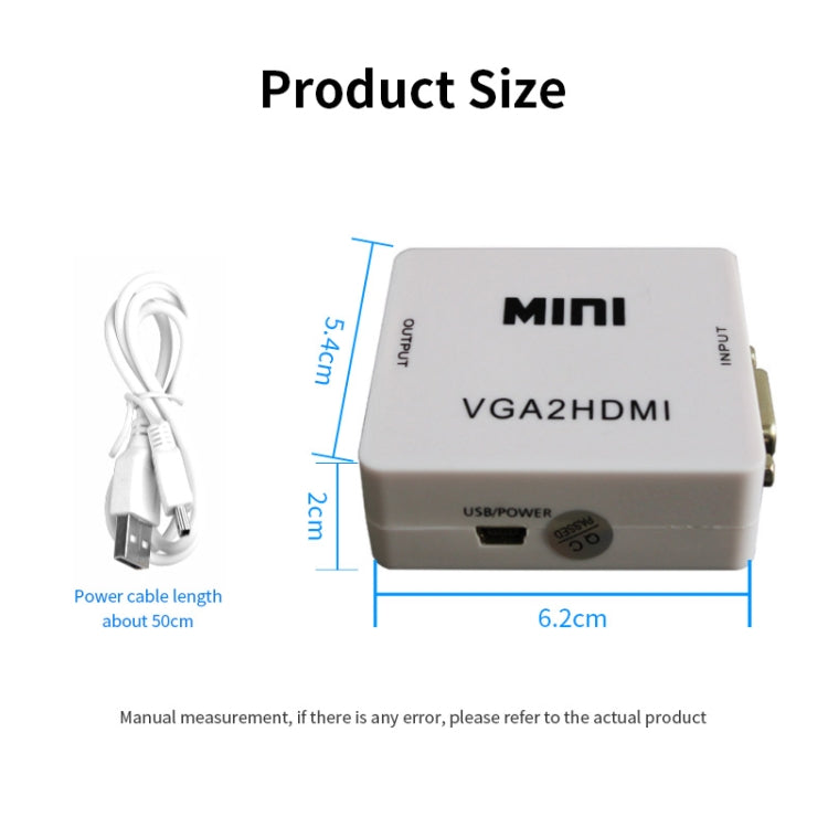 JSM Mini Size HD 1080P VGA to HDMI Scaler Box Audio Video Digital Converter Adapter by buy2fix