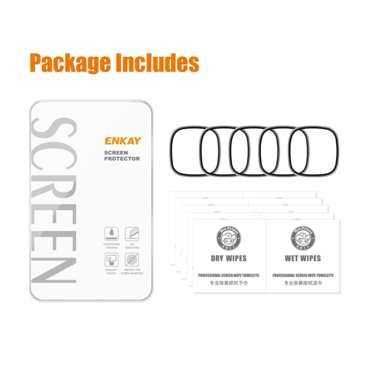5 PCS For Fitbit Versa 4 / Sense 2 ENKAY 3D Full Coverage Soft PC Edge + PMMA HD Screen Protector Film - Screen Protector by ENKAY | Online Shopping UK | buy2fix