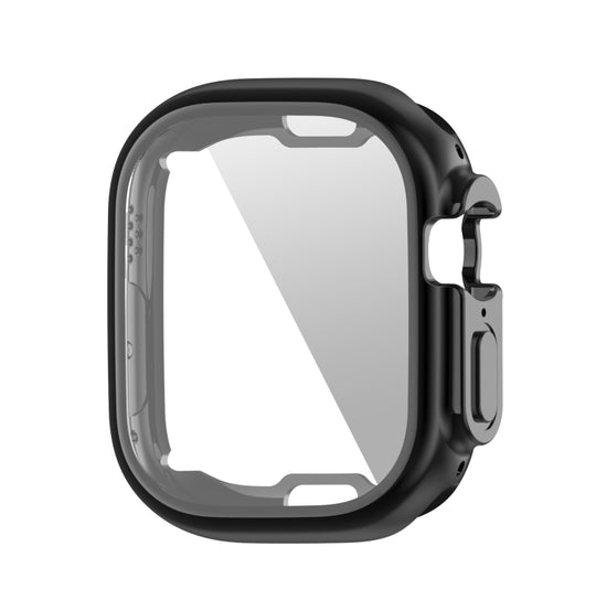 ENKAY Electroplated Soft TPU Case with Screen Film For Apple Watch Ultra 4 / 3 / 2 /1 49mm(Black)
