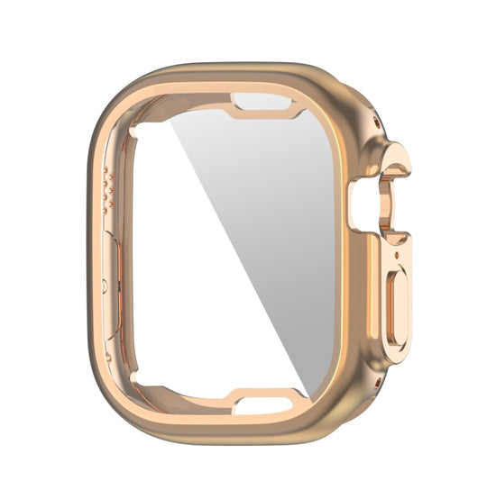 ENKAY Electroplated Soft TPU Case with Screen Film For Apple Watch Ultra 4 / 3 / 2 /1 49mm(Rose Gold)