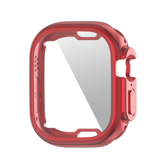 ENKAY Electroplated Soft TPU Case with Screen Film For Apple Watch Ultra 4 / 3 / 2 /1 49mm(Red)