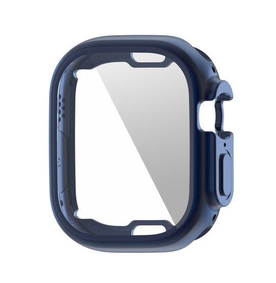 ENKAY Electroplated Soft TPU Case with Screen Film For Apple Watch Ultra 4 / 3 / 2 /1 49mm(Blue)