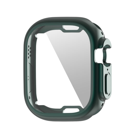 ENKAY Electroplated Soft TPU Case with Screen Film For Apple Watch Ultra 4 / 3 / 2 /1 49mm(Deep Green)