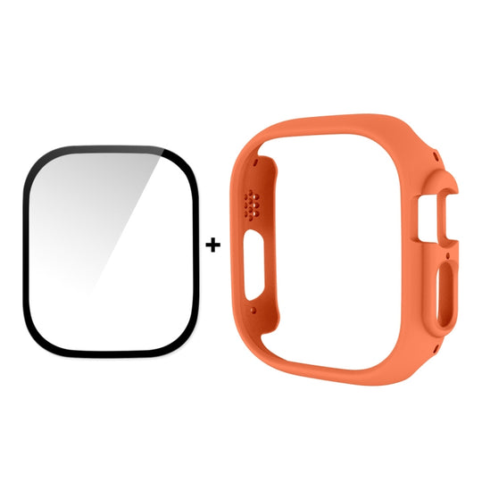 For Apple Watch Ultra 4 / 3 / 2 / 1 49mm ENKAY 2 in 1 PC Case + Full Coverage 9H Tempered Glass Film(Orange)