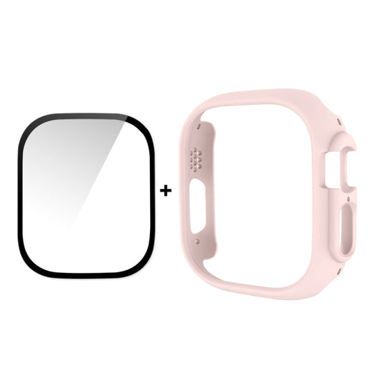 For Apple Watch Ultra 4 / 3 / 2 / 1 49mm ENKAY 2 in 1 PC Case + Full Coverage 9H Tempered Glass Film(Pink)