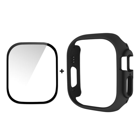 For Apple Watch Ultra 4 / 3 / 2 / 1 49mm ENKAY 2 in 1 PC Case + Full Coverage 9H Tempered Glass Film(Black)