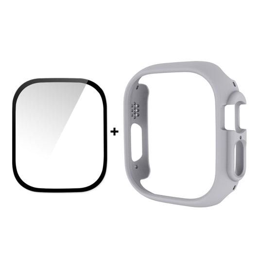 For Apple Watch Ultra / Ultra 2 49mm ENKAY 2 in 1 PC Case + Full Coverage 9H Tempered Glass Film(Grey) - Watch Cases by ENKAY | Online Shopping UK | buy2fix