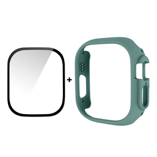 For Apple Watch Ultra / Ultra 2 49mm ENKAY 2 in 1 PC Case + Full Coverage 9H Tempered Glass Film(Deep Green) - Watch Cases by ENKAY | Online Shopping UK | buy2fix