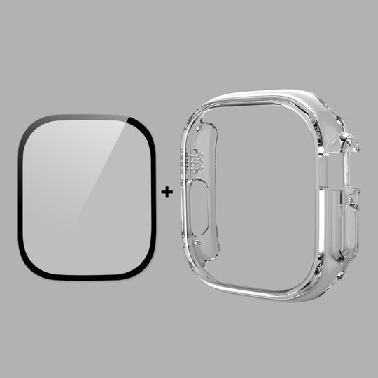 For Apple Watch Ultra 4 / 3 / 2 / 1 49mm ENKAY 2 in 1 PC Case + Full Coverage 9H Tempered Glass Film(Transparent)