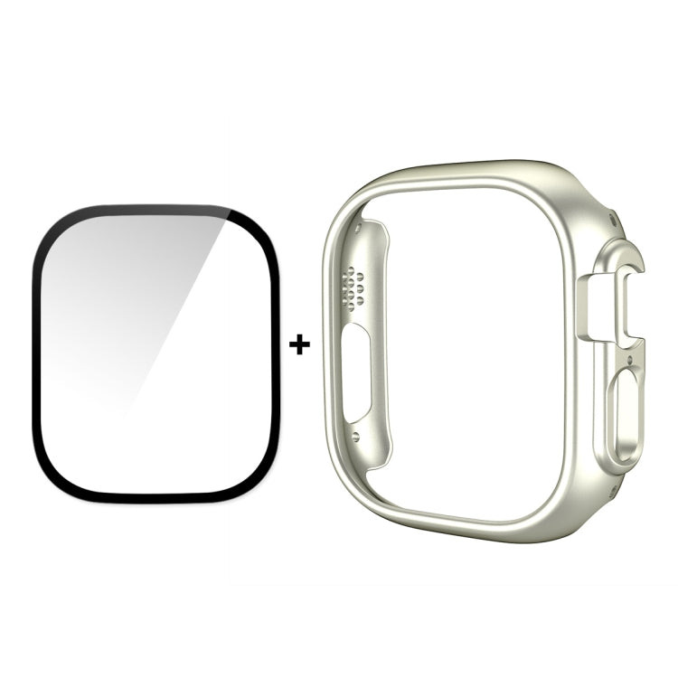 For Apple Watch Ultra 3 / 2 / 1 49mm ENKAY 2 in 1 PC Case + Full Coverage 9H Tempered Glass Film(Silver) - Watch Cases by ENKAY | Online Shopping UK | buy2fix