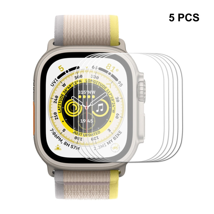For Apple Watch Ultra / Ultra 2 / Ultra 3 49mm 5pcs ENKAY 0.2mm 9H Tempered Glass Watch Film - Screen Protector by ENKAY | Online Shopping UK | buy2fix