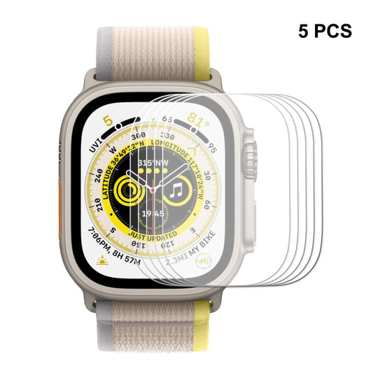 For Apple Watch Ultra 4 / 3 / 2 / 1 49mm 5pcs ENKAY 0.2mm 9H Tempered Glass Watch Film