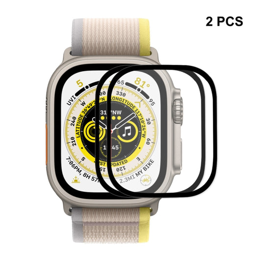 For Apple Watch Ultra / Ultra 2 / Ultra 3 49mm 2pcs ENKAY 9H Full Cover Tempered Glass Watch Film - Screen Protector by ENKAY | Online Shopping UK | buy2fix