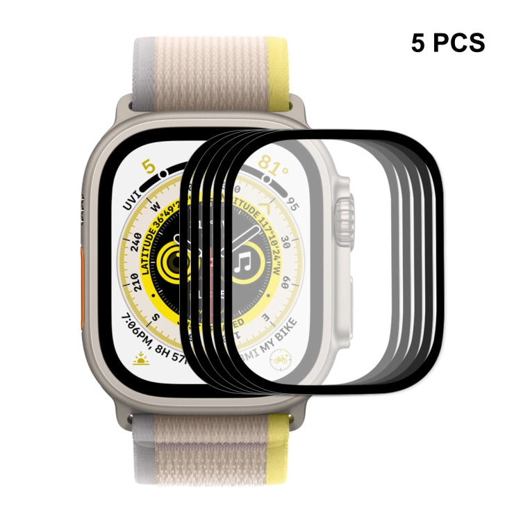 For Apple Watch Ultra / Ultra 2 / Ultra 3 49mm 5pcs ENKAY 9H Full Cover Tempered Glass Watch Film - Screen Protector by ENKAY | Online Shopping UK | buy2fix