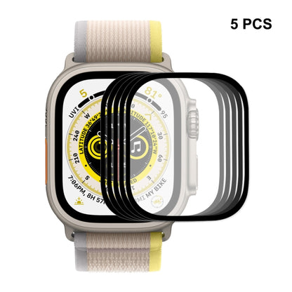 For Apple Watch Ultra / Ultra 2 / Ultra 3 49mm 5pcs ENKAY 9H Full Cover Tempered Glass Watch Film - Screen Protector by ENKAY | Online Shopping UK | buy2fix