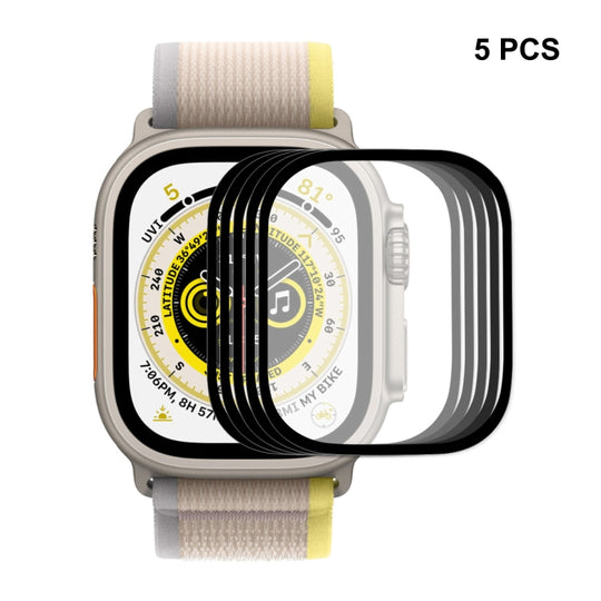 For Apple Watch Ultra 4 / 3 / 2 / 1 49mm 5pcs ENKAY 9H Full Cover Tempered Glass Watch Film