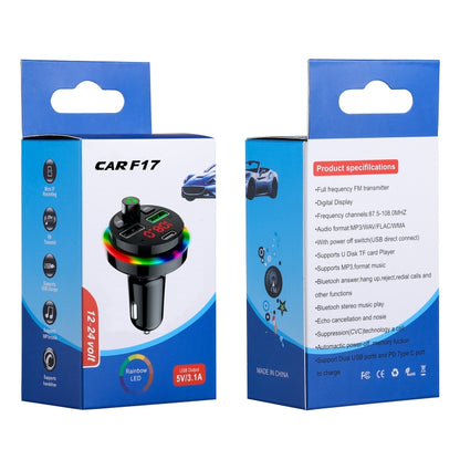 F17 3.1A Dual USB Charger Bluetooth 5.0 Car MP3 Player - Bluetooth Car Kits by buy2fix | Online Shopping UK | buy2fix
