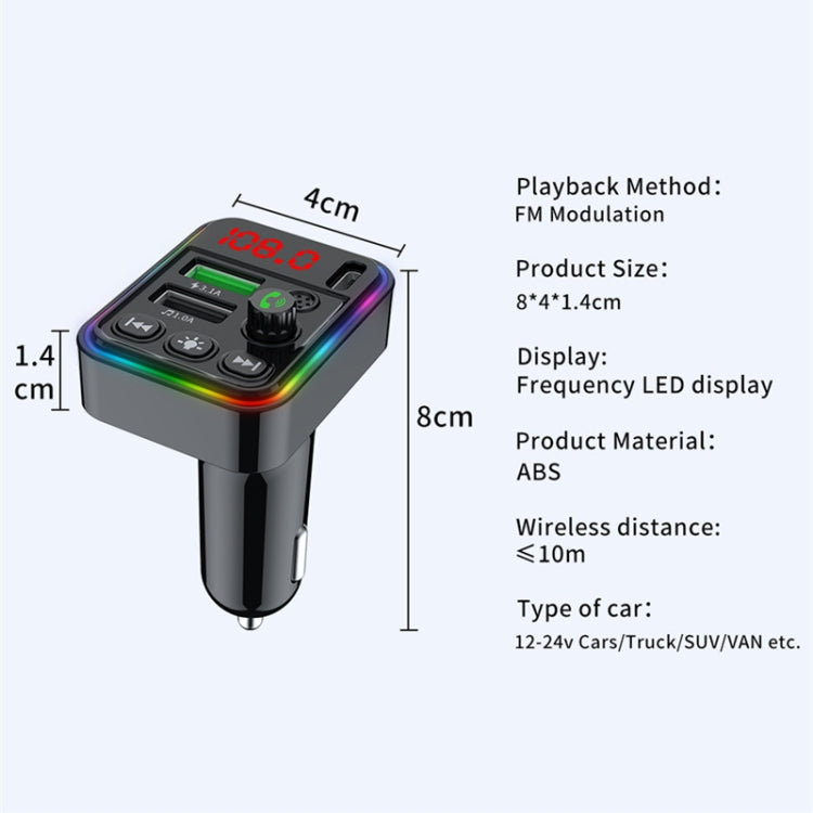 F19 Fast Charging Dual USB Blue Tooth Transmisor  Car Mp3 Player - Bluetooth Car Kits by buy2fix | Online Shopping UK | buy2fix