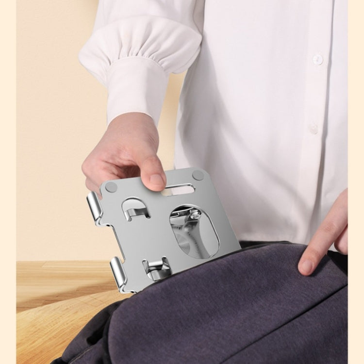 2026 Folding Adjustable Height Ergonomic 360 Rotation CNC Aluminum Desk Laptop Stand - Laptop Stand by buy2fix | Online Shopping UK | buy2fix