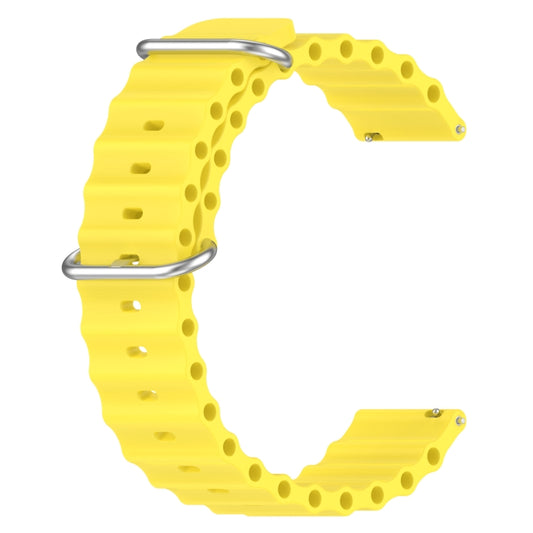 For Samsung Galaxy Watch 5 44mm 20mm Ocean Style Silicone Solid Color Watch Band(Yellow) - Watch Bands by buy2fix | Online Shopping UK | buy2fix