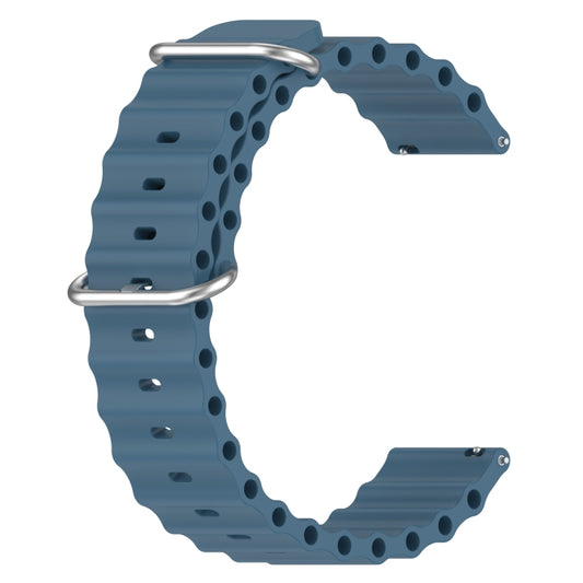 For Samsung Galaxy Watch 5 44mm 20mm Ocean Style Silicone Solid Color Watch Band(Rock Gray) - Watch Bands by buy2fix | Online Shopping UK | buy2fix