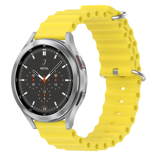 For Samsung  Galaxy Watch 4 Classic 46mm 20mm Ocean Style Silicone Solid Color Watch Band(Yellow) - Watch Bands by buy2fix | Online Shopping UK | buy2fix