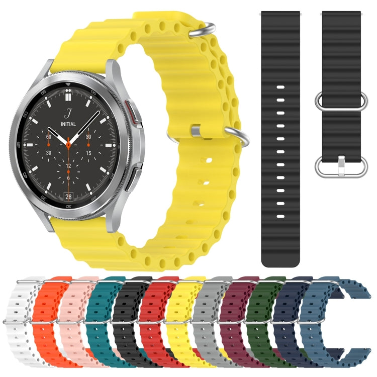 For Samsung  Galaxy Watch 4 Classic 46mm 20mm Ocean Style Silicone Solid Color Watch Band(Yellow) - Watch Bands by buy2fix | Online Shopping UK | buy2fix