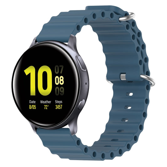 For Samsung Galaxy Watch Active 2 40mm 20mm Ocean Style Silicone Solid Color Watch Band(Rock Gray) - Watch Bands by buy2fix | Online Shopping UK | buy2fix