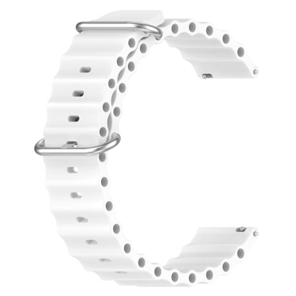 For Garmin Forerunner 55 20mm Ocean Style Silicone Solid Color Watch Band(White) - Watch Bands by buy2fix | Online Shopping UK | buy2fix