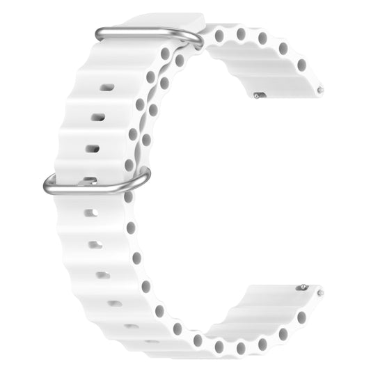 For Garmin Forerunner 55 20mm Ocean Style Silicone Solid Color Watch Band(White) - Watch Bands by buy2fix | Online Shopping UK | buy2fix