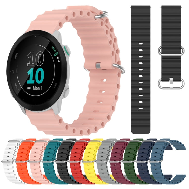 For Garmin Forerunner 55 20mm Ocean Style Silicone Solid Color Watch Band(White) - Watch Bands by buy2fix | Online Shopping UK | buy2fix