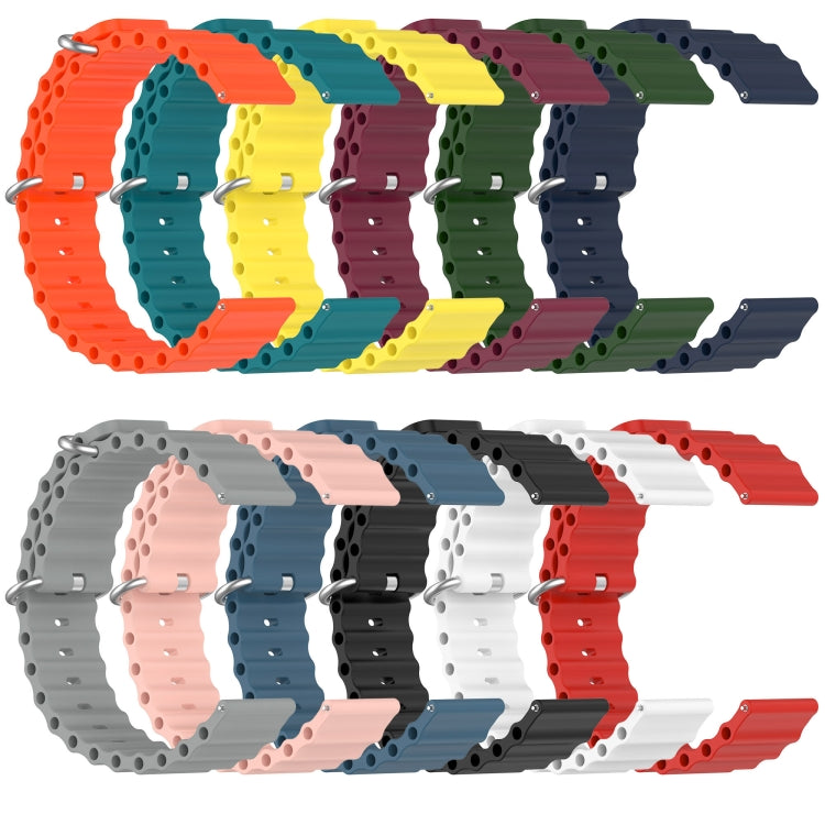 For Garmin Forerunner 55 20mm Ocean Style Silicone Solid Color Watch Band(White) - Watch Bands by buy2fix | Online Shopping UK | buy2fix