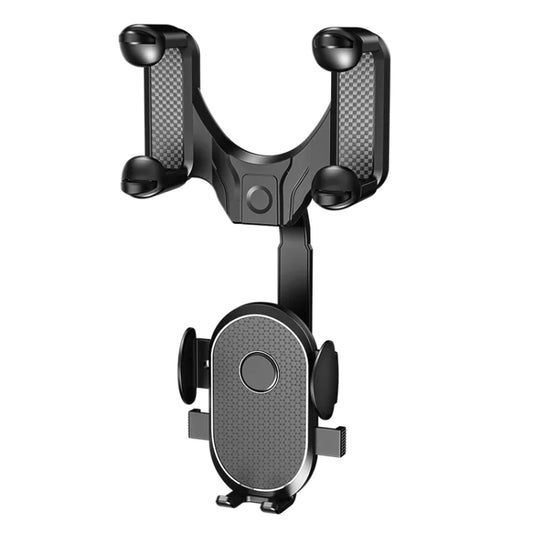R004 Rearview Mirror 360 Rotatable Retractable Car Phone Holder - Universal Car Holders by buy2fix | Online Shopping UK | buy2fix