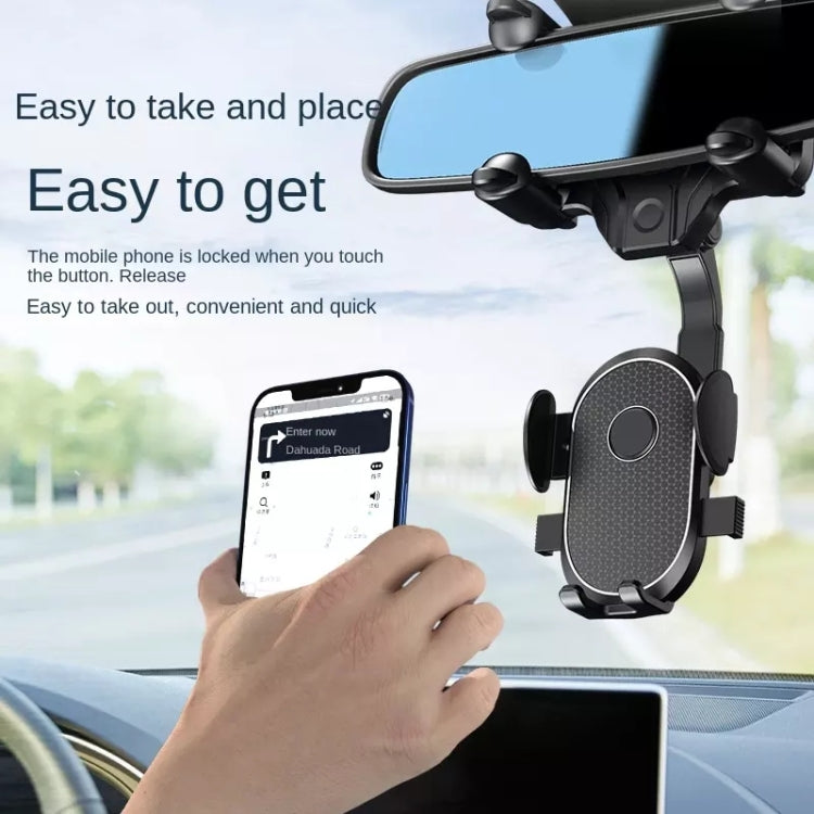 R004 Rearview Mirror 360 Rotatable Retractable Car Phone Holder by buy2fix