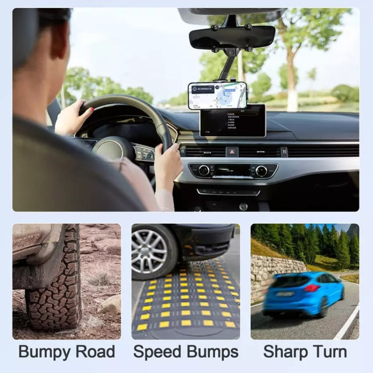 R004 Rearview Mirror 360 Rotatable Retractable Car Phone Holder by buy2fix