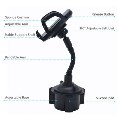 C009 Adjustable Car Cup Holder 360 Degree Universal Car Mount - Car Drink Holders by buy2fix | Online Shopping UK | buy2fix