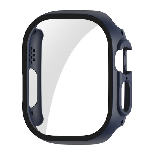 For Apple Watch Ultra 4 / 3 / 2 / 1 49mm ENKAY PC Frame 9H Tempered Glass Case(Dark Blue)