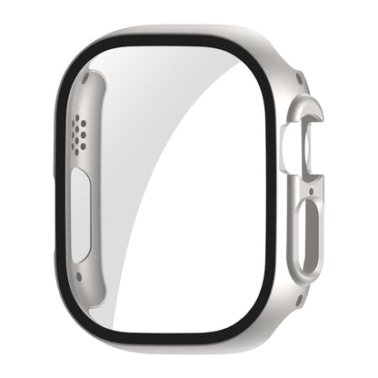 For Apple Watch Ultra 3 / 2 / 1 49mm ENKAY PC Frame 9H Tempered Glass Case(Silver) - Watch Cases by ENKAY | Online Shopping UK | buy2fix
