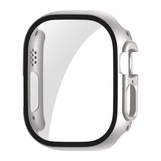 For Apple Watch Ultra 4 / 3 / 2 / 1 49mm ENKAY PC Frame 9H Tempered Glass Case(Silver)